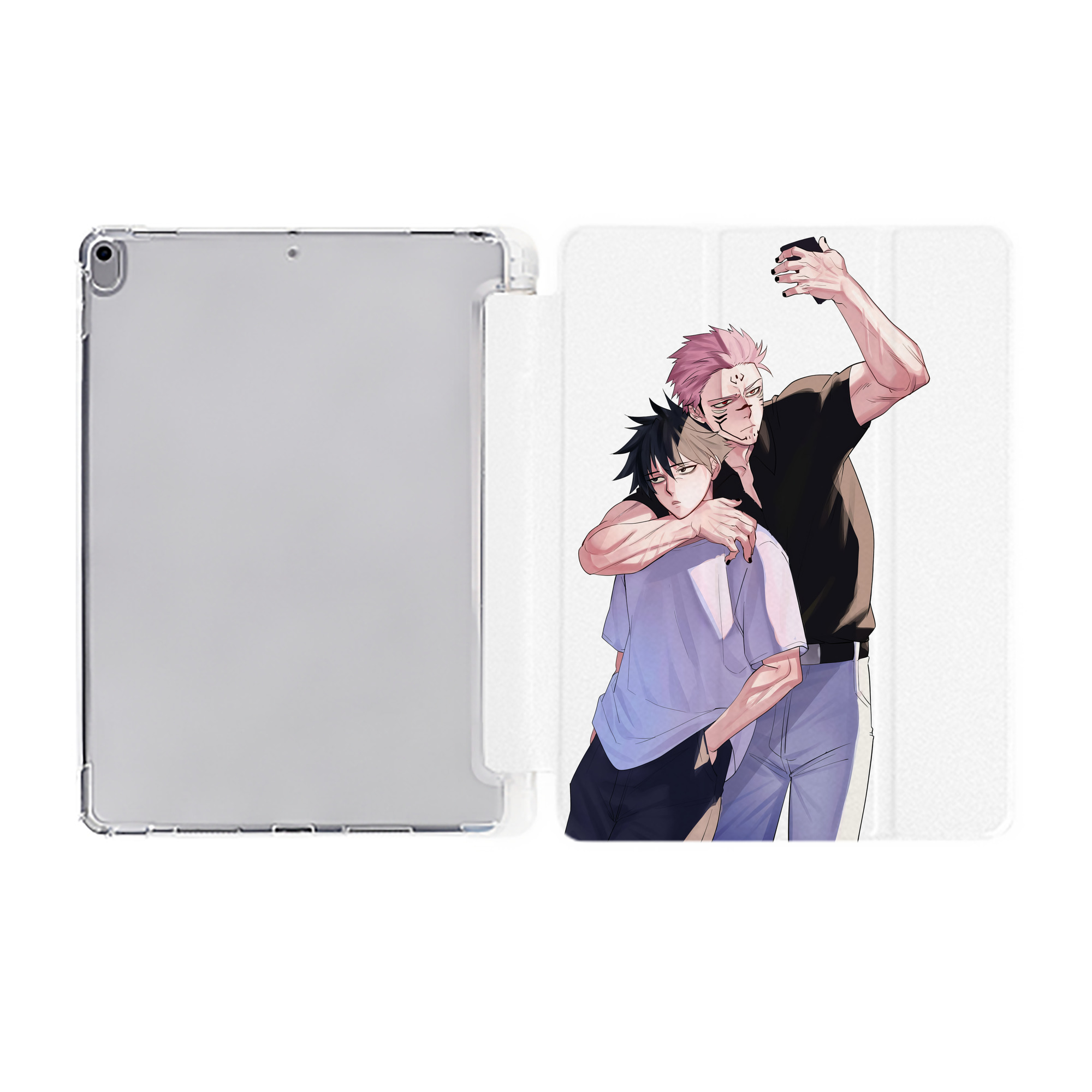 （画像用） 呪術廻戦 Jujutsu Kaisen IPad ケース ペン収納付き 三つ折りスタンド PUレザー×シリコン 対応機種9.5/10.5/10.9インチ